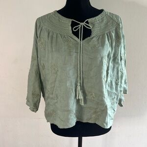 Magaschoni Light Green Linen Blouse